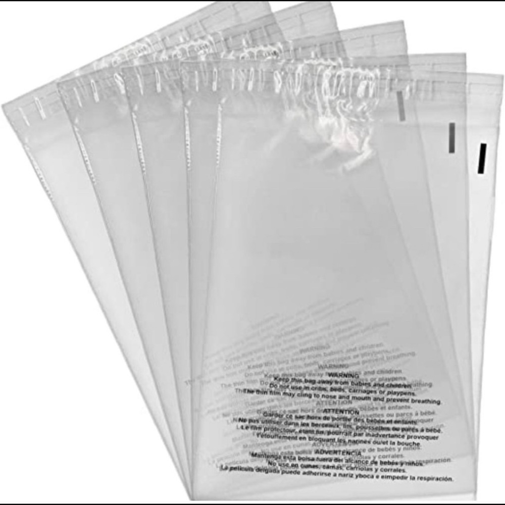 100 6x9 Clear Self Sealing Poly Shirt Bags